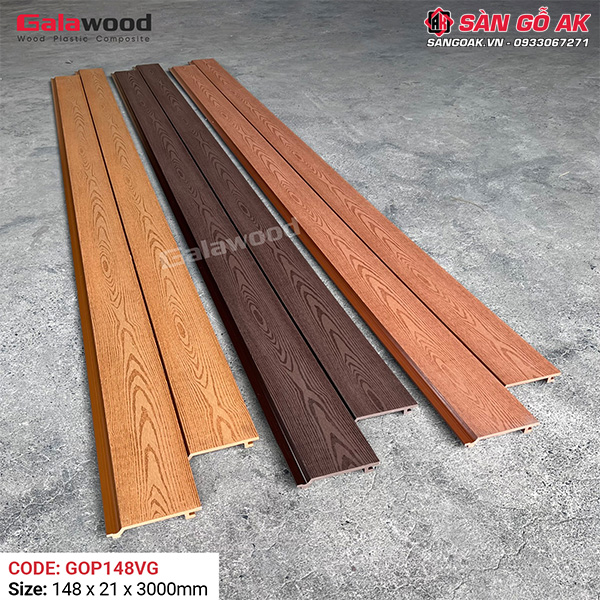 Tấm ốp gỗ nhựa ngoài trời Galawood GOP148VG Wood vân gỗ